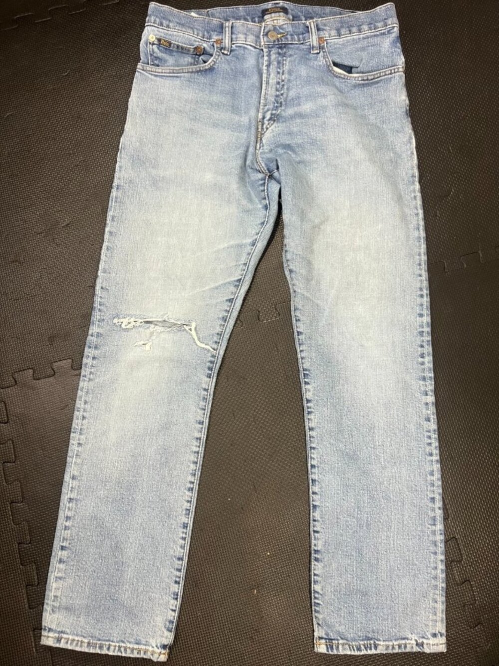 Polo Ralph Lauren Jeans Mens 33X32 Light Wash Authentic Dungarees Straight Leg D